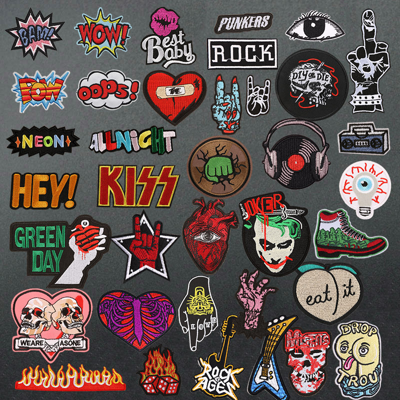 Streetwear Brand Stickers - Bant DIY Elbise Nakış Punk Müzik