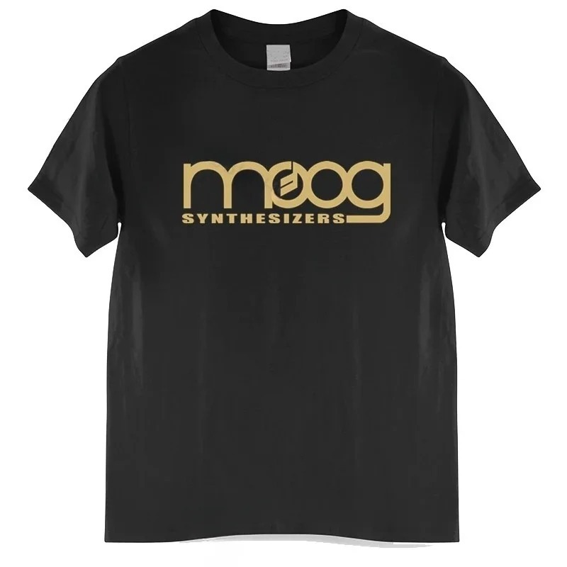 Streetwear Brand Clothing - Moog Synthesizer siyah baskı T-shirt erkek