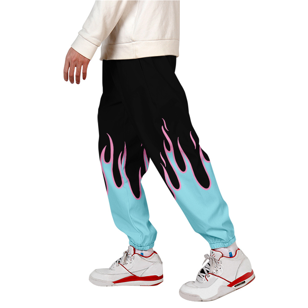 Streetwear Brand - Renkli Alev Ter Pantolon 3D Joggers