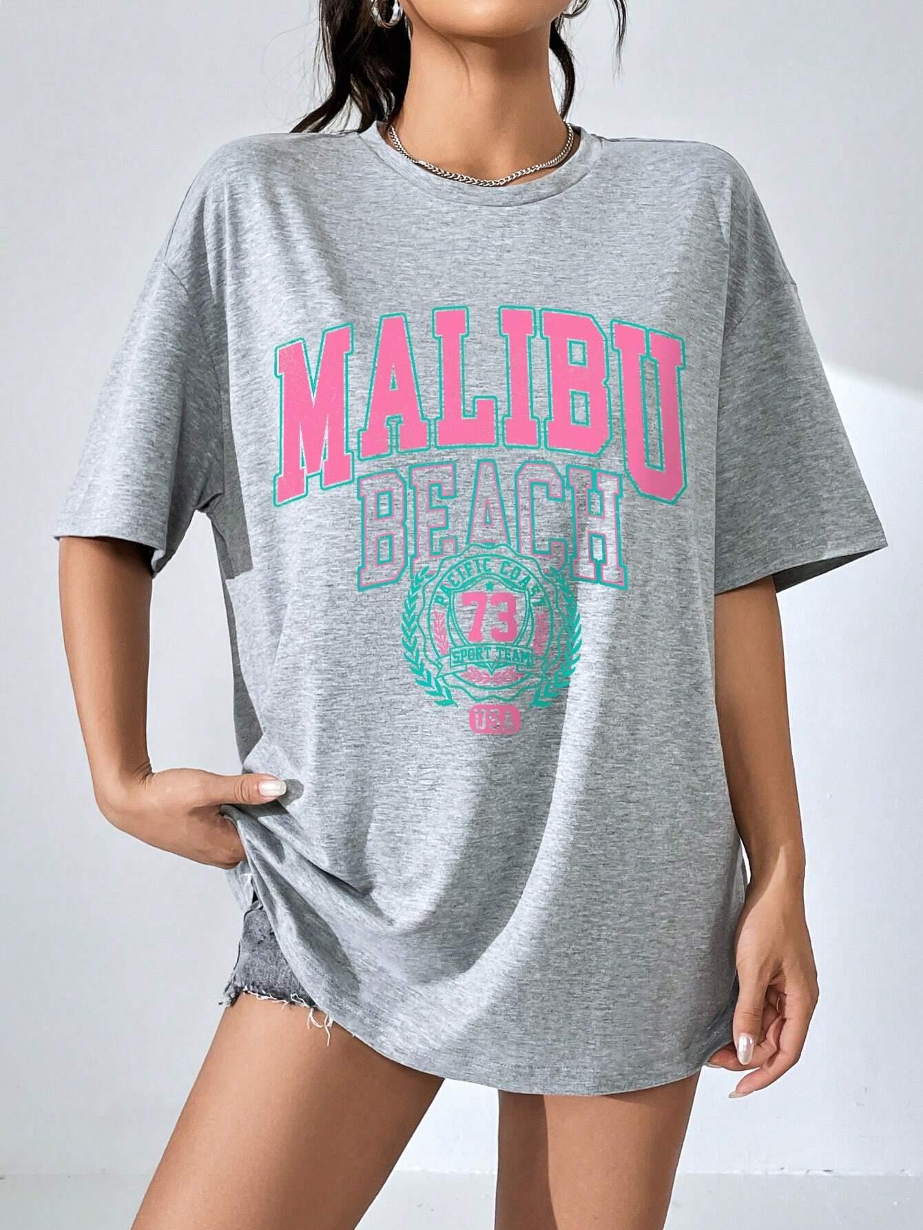 Malibu Plaj Mektup Baskı Baskı - Streetwear Brand Shirts incelemesi ve fiyatı