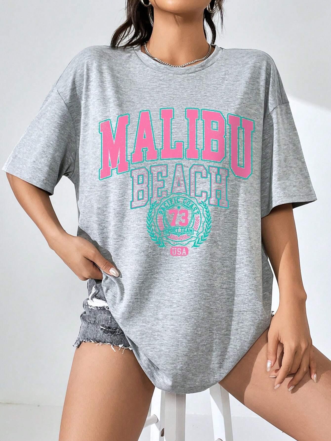 Malibu Plaj Mektup Baskı Baskı - Streetwear Brand Shirts incelemesi ve fiyatı